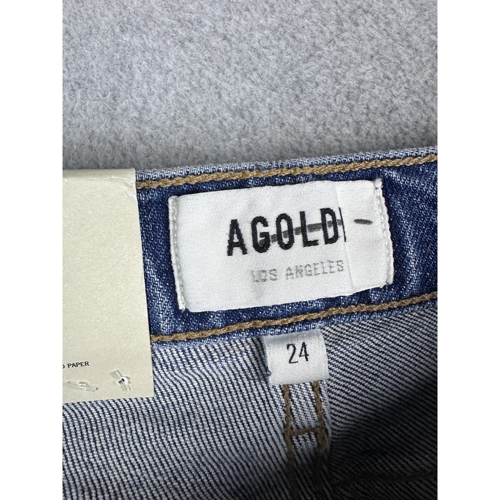 AGOLDE Nico Jeans Womens 24 Blue Medium Wash High Rise Skinny Button Fly NWT - Picture 3 of 13